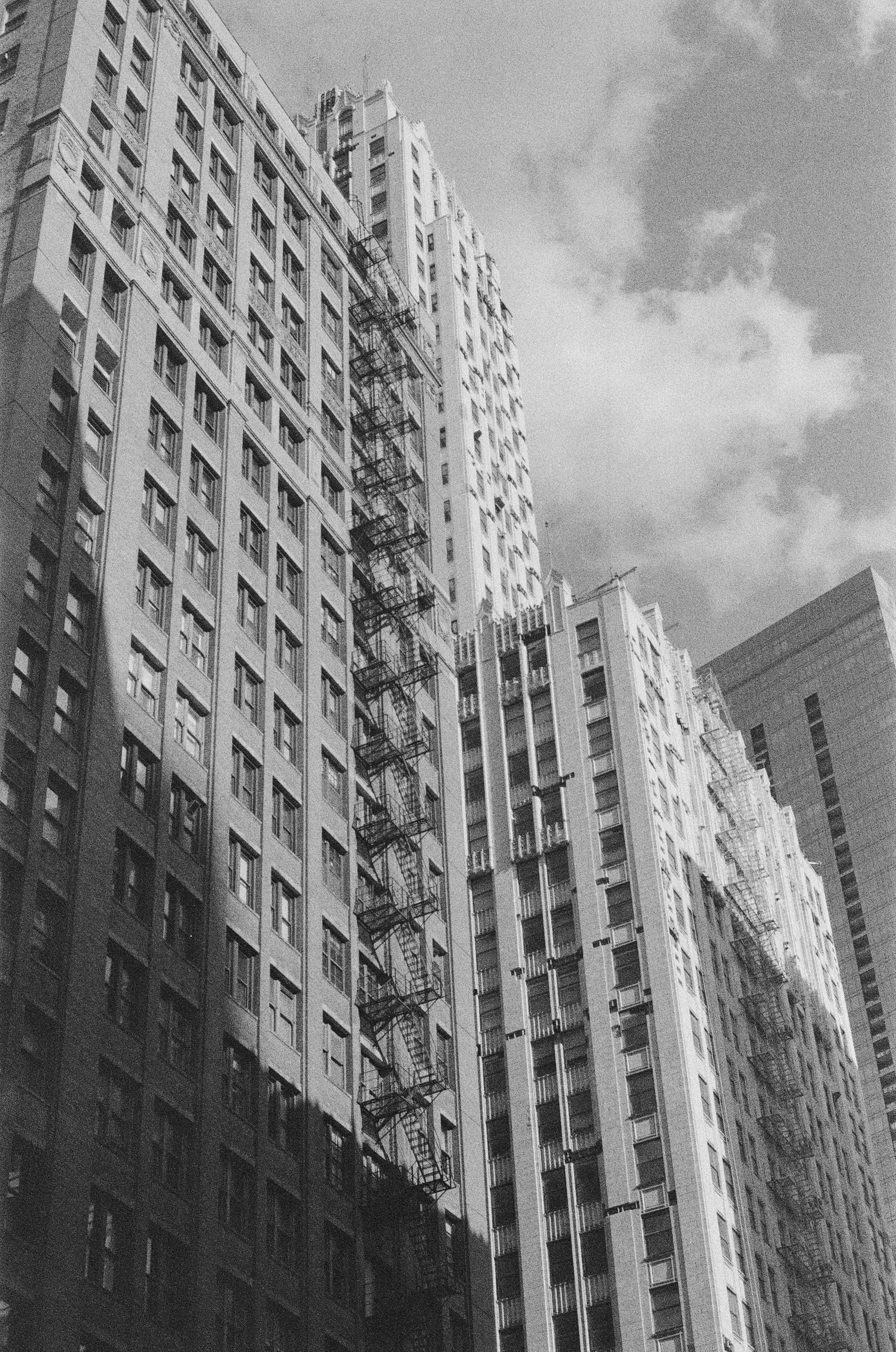 Fire escapes in the sun