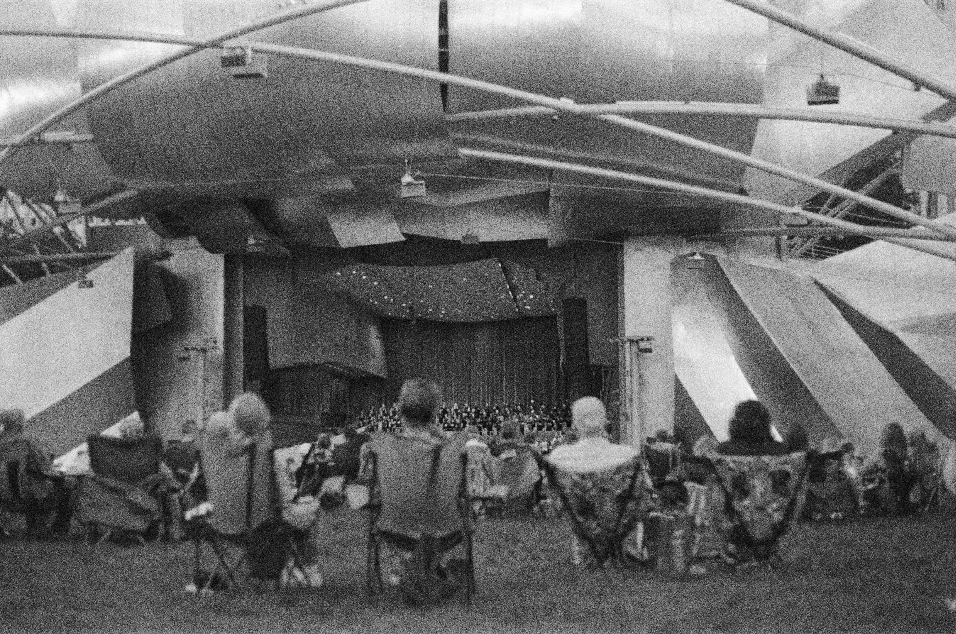 People watching symphony